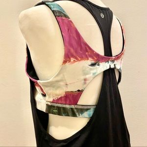 Lululemon All Sport Support Tank - Size 10 - Black/Pigment Wave